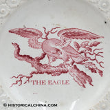 Staffordshire Children's Plate Red Transfer "The Eagle" Scarce Ca. 1830 LAM-86