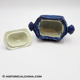 Eagle Over Panel Scene Sugar Bowl Historical Blue Staffordshire ZAM-537