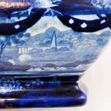 Eagle Over Panel Scene Sugar Bowl Historical Blue Staffordshire ZAM-537