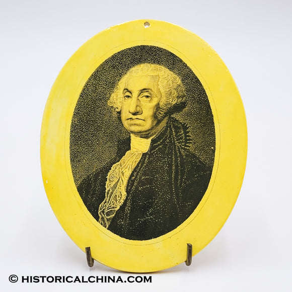 RARE Canary George Washington Portrait Plaque Historical Staffordshire ZAM-645