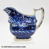 Landing of Lafayette Creamer Scalloped Rim Historical Blue Staffordshire ZAM-69