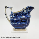 Landing of Lafayette Creamer Scalloped Rim Historical Blue Staffordshire ZAM-69