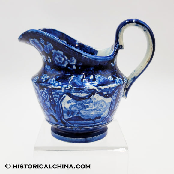American Eagle Over Panel Ewer Shaped Creamer Historical Blue Staffordshire ZAM-73