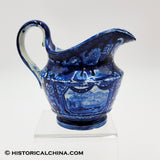 American Eagle Over Panel Ewer Shaped Creamer Historical Blue Staffordshire ZAM-73
