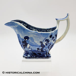 Doctor Syntax Sketching the Lake Creamer Historical Blue Staffordshire ZAM-77