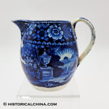 Lafayette At Franklin's Tomb Creamer Barrel Form Historical Blue Staffordshire ZAM-72