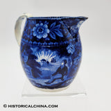 Lafayette At Franklin's Tomb Creamer Barrel Form Historical Blue Staffordshire ZAM-72