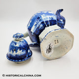 Wadsworth Tower Seashell Border Coffeepot Historical Blue Staffordshire ZAM-49
