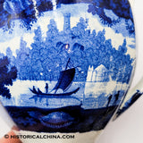 Wadsworth Tower Seashell Border Coffeepot Historical Blue Staffordshire ZAM-49