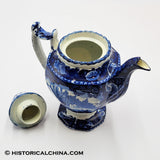 Wadsworth Tower Seashell Border Coffeepot Historical Blue Staffordshire ZAM-49