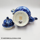 Wadsworth Tower Coffee Pot Seashell Border Historical Blue Staffordshire ZAM-48