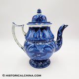 Spread Wing Eagle Coffeepot Historical Blue Staffordshire ZAM-56