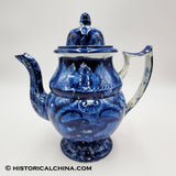 Spread Wing Eagle Coffeepot Historical Blue Staffordshire ZAM-56