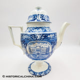 Hartford State House Coffeepot Historical Blue Staffordshire ZAM-59