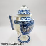 Hartford State House Coffeepot Historical Blue Staffordshire ZAM-59