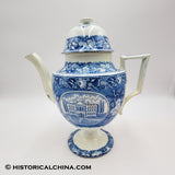 Hartford State House Coffeepot Historical Blue Staffordshire ZAM-59