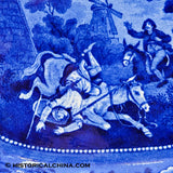 Don Quixote Attack Upon the Mills Reticulated Tray Historical Blue Staffordshire ZAM-482