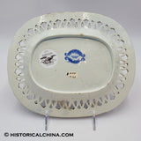 Don Quixote Attack Upon the Mills Reticulated Tray Historical Blue Staffordshire ZAM-482