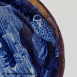 2 Sail Boats Cup Plate Luster Rim Seashell Historical Blue Staffordshire ZAM-140