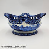 Battle of Bunker Hill Pierced Basket Historical Blue Staffordshire ZAM-247