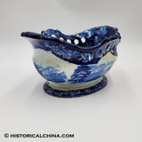 Battle of Bunker Hill Pierced Basket Historical Blue Staffordshire ZAM-247