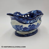 Battle of Bunker Hill Pierced Basket Historical Blue Staffordshire ZAM-247