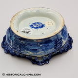 Battle of Bunker Hill Pierced Basket Historical Blue Staffordshire ZAM-247