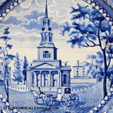 Octagon Church Beauties of America Reticulated Basket Historical Blue Staffordshire ZAM-479