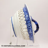 Octagon Church Beauties of America Reticulated Basket Historical Blue Staffordshire ZAM-479