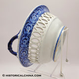 Octagon Church Beauties of America Reticulated Basket Historical Blue Staffordshire ZAM-479