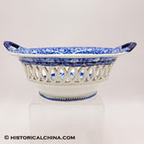 Octagon Church Beauties of America Reticulated Basket Historical Blue Staffordshire ZAM-479