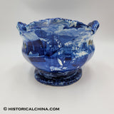 Landing of Lafayette Castle Garden New York Pierced Basket Historical Blue Staffordshire ZAM-246