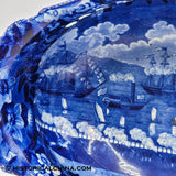 Landing of Lafayette Castle Garden New York Pierced Basket Historical Blue Staffordshire ZAM-246