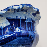 Landing of Lafayette Castle Garden New York Pierced Basket Historical Blue Staffordshire ZAM-246