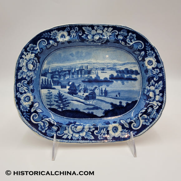 Mount Ida Troy Platter Historical Blue Staffordshire ZAM-429