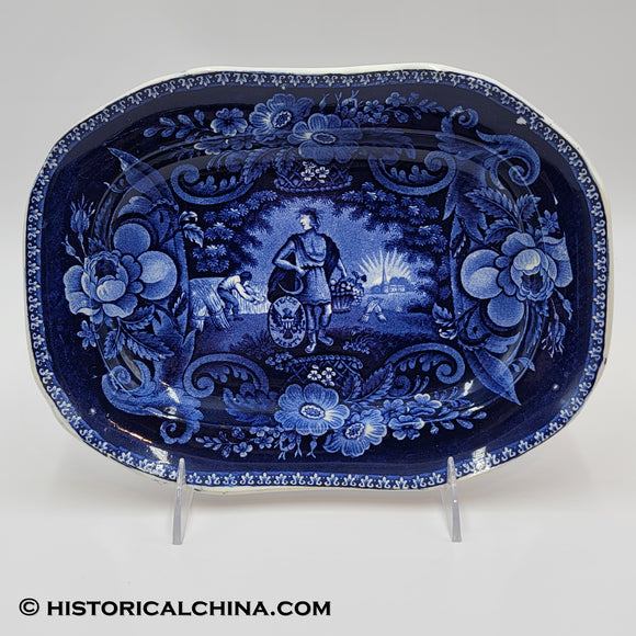 Peace and Plenty Platter Historical Blue Staffordshire ZAM-431
