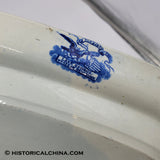 Lake George New York Platter Seashell Border Historical Blue Staffordshire ZAM-454