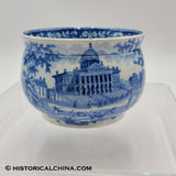 Boston State House Posset Cup Mug Historical Blue Staffordshire ZAM-240