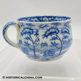Boston State House Posset Cup Mug Historical Blue Staffordshire ZAM-240