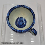 Lafayette at Franklin's Tomb Ruggles House Cabin Woods Pass it Cup Mug Historical Blue Staffordshire ZAM-9