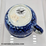 Lafayette at Franklin's Tomb Ruggles House Cabin Woods Pass it Cup Mug Historical Blue Staffordshire ZAM-9
