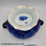 Arms of Maryland Soup Tureen & Tray Historical Blue Staffordshire ZAM-523&525