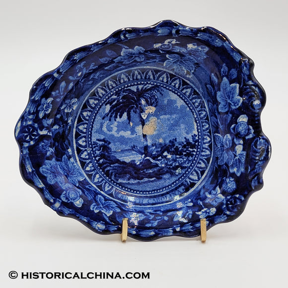 Arms of South Carolina Leaf Dish Historical Blue Staffordshire ZAM-214