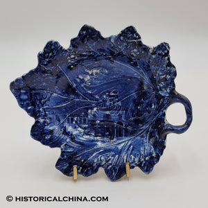 French View Leaf Dish Blue Staffordshire ZAM-212
