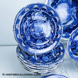 Service for 10 States Pattern Service Table Setting Historical Blue Staffordshire ZAM-STATES