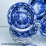 Service for 10 States Pattern Service Table Setting Historical Blue Staffordshire ZAM-STATES