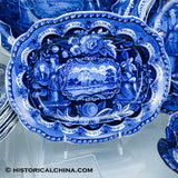Service for 10 States Pattern Service Table Setting Historical Blue Staffordshire ZAM-STATES