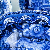 Service for 10 States Pattern Service Table Setting Historical Blue Staffordshire ZAM-STATES