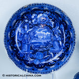 Service for 10 States Pattern Service Table Setting Historical Blue Staffordshire ZAM-STATES