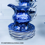Service for 10 States Pattern Service Table Setting Historical Blue Staffordshire ZAM-STATES